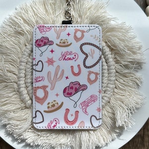 Llavero portatarjetas, Cartera de identificación de vaquera, Llavero portatarjetas de chica occidental, Cartera llavero de chica, Cartera portatarjetas, Tarjetero personalizado