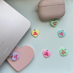 Valentine&#39;s Day Kindle Charm, Candy Heart Phone Charm, Conversation Heart USB-C Charm, Dust Plug, Cute Valentine&#39;s Phone Accessories