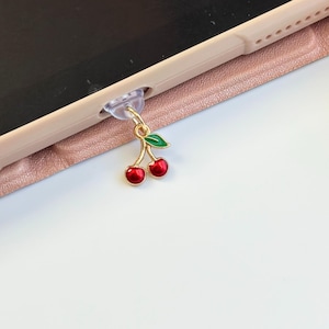 Kindle charm, Cherry Dust Plug Charm, Cherry Charm plug for kindle, Phone Accessories, USBC Charm, Cute Phone Accessories, Gifts For Her