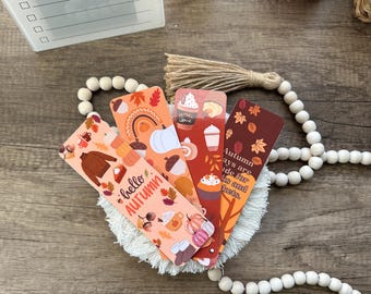Autumn Bookmark Collection, Cute Fall Bookmark Collection, Cozy Vibes Bookmark, aesthetic Bookmarks, Pumpkin Bookmark, Gift For Book Lovers
