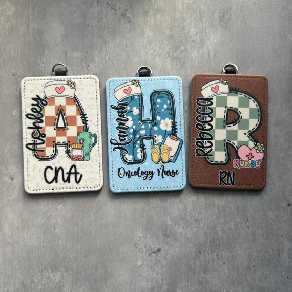 Custom Nurse ID badge holder, Personalized Name Title Badge, Vertical Lanyard Accesssory, Gifts For Nursing Student And Healthcare Workers
