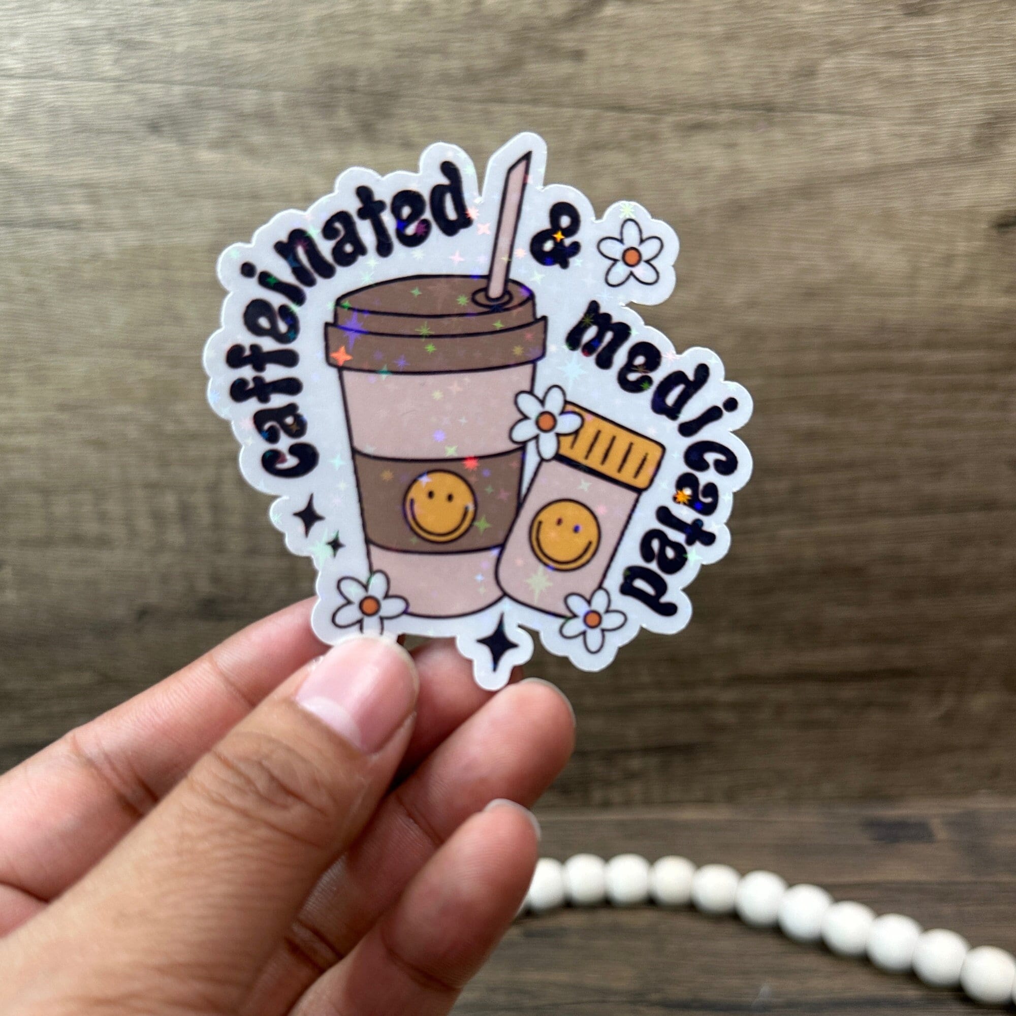 Caffeinated and Medicated Vinyl Sticker, Coffee Lover Gift - Etsy