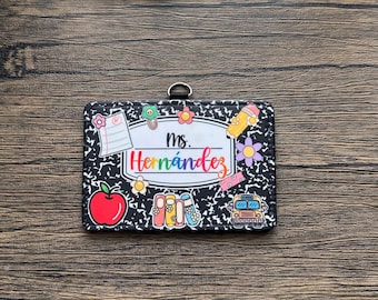 Porte-badge d'identification d'enseignant personnalisé, Porte-badge personnalisé, Porte-badge de composition horizontale pour ordinateur portable, Cadeaux mignons pour les enseignants