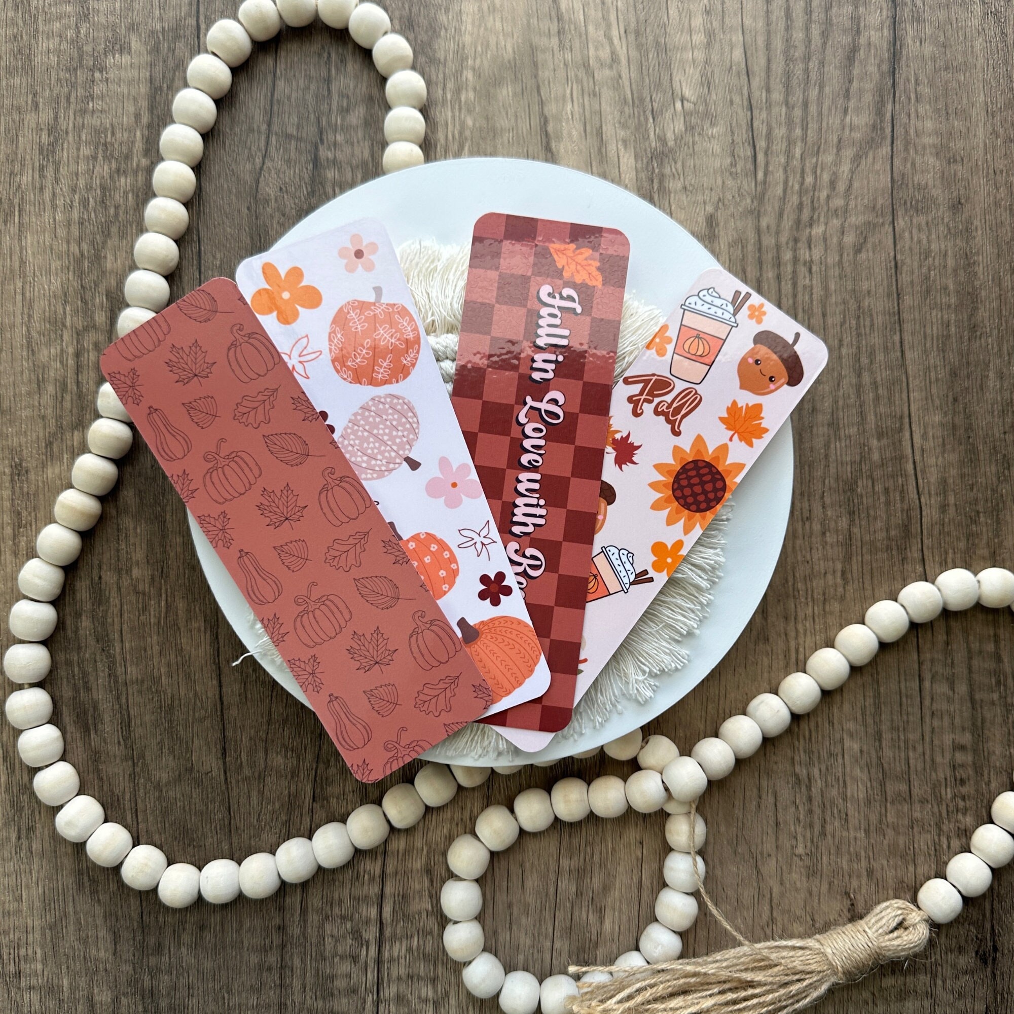 Fall Bookmark Collection, Checkered & Floral, Autumn Bookmarks - Etsy