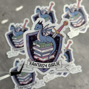 Sticker Kindle Fantasy Girlie, Sticker livres pour ordinateur portable et bouteille d&#39;eau, Cadeaux pour les lectrices, Stickers tendance booktok, Stickers amoureux des livres