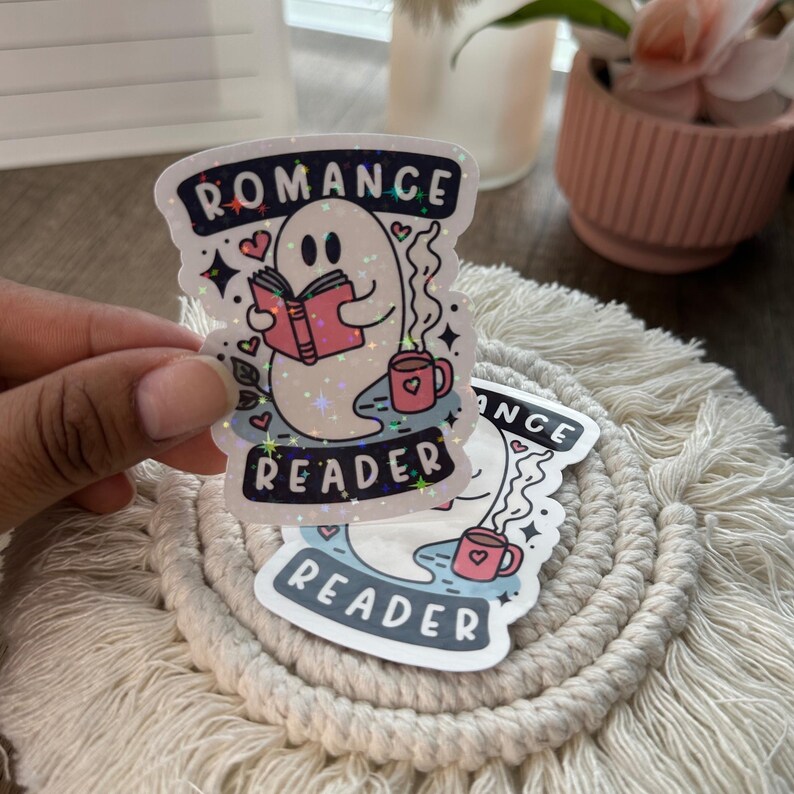 Romance Reader Ghost Vinyl Sticker, Book Lover Gift - Etsy