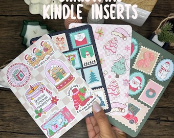 Christmas Kindle Insert, Bookish Clear Case Insert, Printed Cardstock, Fits Kindle Scribe, Paperwhite, Basic, Oasis, Cozy Book Lover Gift