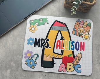 Custom Teacher Mouse Pad, Personalized Back To School Gift, Classroom Desk Accessory, Teacher Appreciation Gift, Cute Classroom Decor