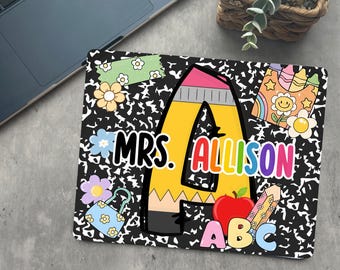 Custom Teacher Mouse Pad, Personalized Back To School Gift, Classroom Desk Accessory, Teacher Appreciation Gift, Cute Classroom Decor