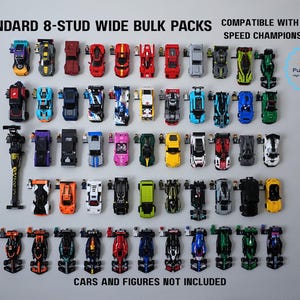 Soportes de pared FurfDesign para coches de bloques Speed Champions (paquetes a granel de 8 montantes de ancho; 2020-presente)