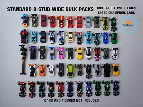 Furfdesign Wall Mounts for Speed Champions Brick Cars (8-stud Wide
