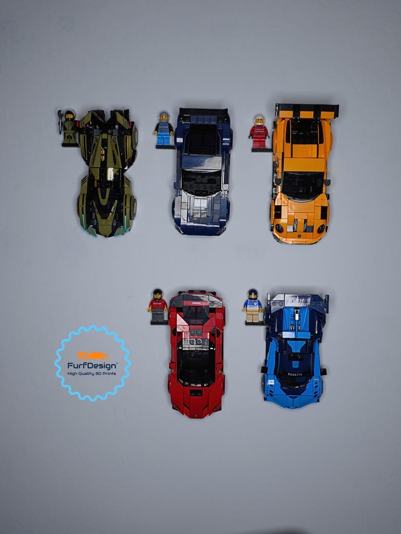 FurfDesign Wandhalterung für Speed Champions Brick Cars und Figuren; Das Original (8-Bolzen breit; 2020-Jetzt) Bild 13
