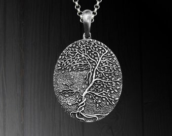 Sterling Silber Yggdrasil Halskette: Baum des Lebens Amulett