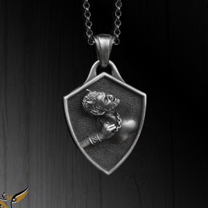 Devil Goat Head Necklace in 925 Sterling Silver – Satanic Baphomet Pendant, Gothic Jewelry for Men, Handmade Occult Necklace