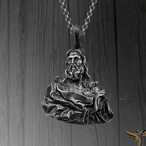 Handmade Jesus 925K Sterling Silver Necklace – Christian Faith Jewelry, Religious Pendant, Symbol of Hope and Salvation