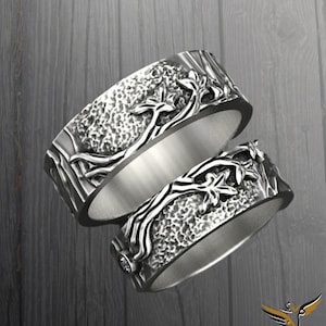 Yggdrasil Tree of Life Handmade Signet Ring, Silver Tree of Life Jewelry, Silver Yggdrasil Pinky Lovers Ring, Norse Mythology Lovers Gift