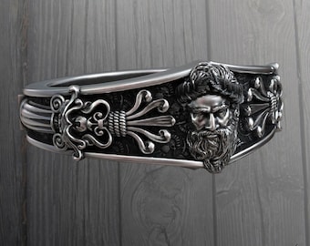 Handmade Sterling Silver Zeus Ring: Ancient Greek Mythology Band