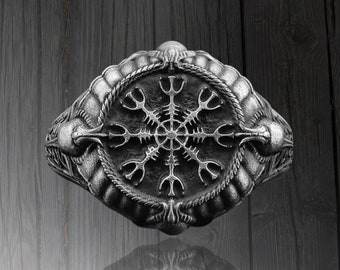 Vegvisir Compass Ring: Handmade 925 Sterling Silver Viking Jewelry