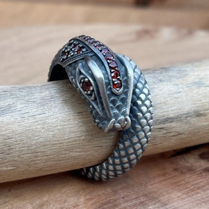 Garnet Snake Ring - Etsy