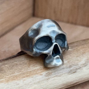 Silver Skull Ring - Mens Skull 925k Sterling Ring Unique Biker Skull Rings For Man Gothic Signet Mens Jewelry Gift for Boyfriend or Husband