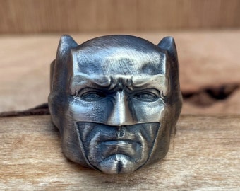 Oxidized Sterling Silver Bat Ring, Hero Design, Anniversary Gift