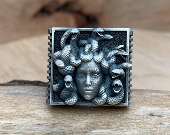 Gorgon Medusa Sterling Silver Ring: Ancient Greek Amulet
