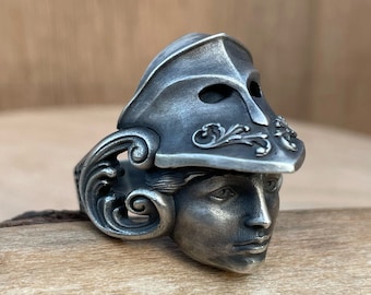 Athena Ring: Sterling Silver Greek Goddess Coin Jewelry