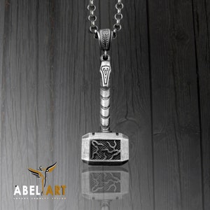 Thor Viking Hammer 925 Sterling Silver Oxide Necklace – Handmade Mjölnir Pendant – Norse Mythology Jewelry Gift for Him