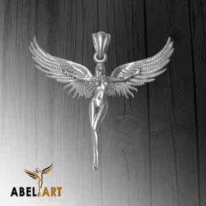 Angel Female Body Necklace Sterling Silver Cool Woman Pendant Female Angel Necklace Aphrodite Venus Woman Body Necklace Female Figure Torso