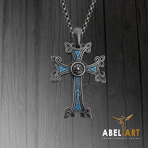 Gemstone Cross Necklace, Elegant Religious Cross Jewelry, Christian Faith Pendant, Christian Symbol, Spiritual Gift, Celtic Cross Pendant