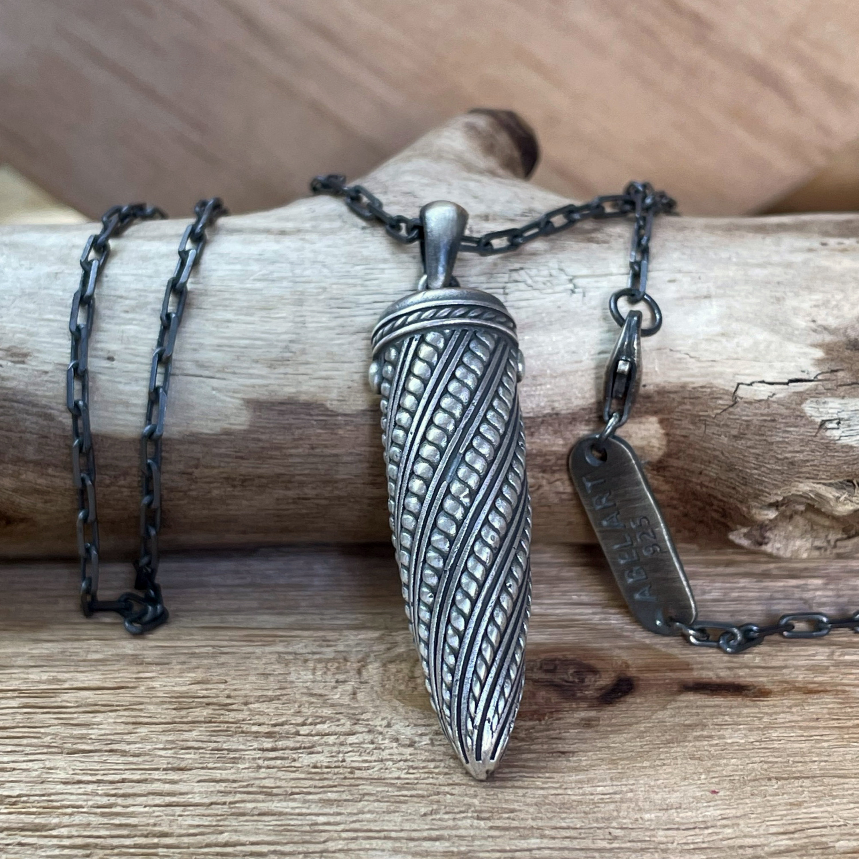 Bullet Necklace – 925 Sterling Silver Handmade Pendant for Men