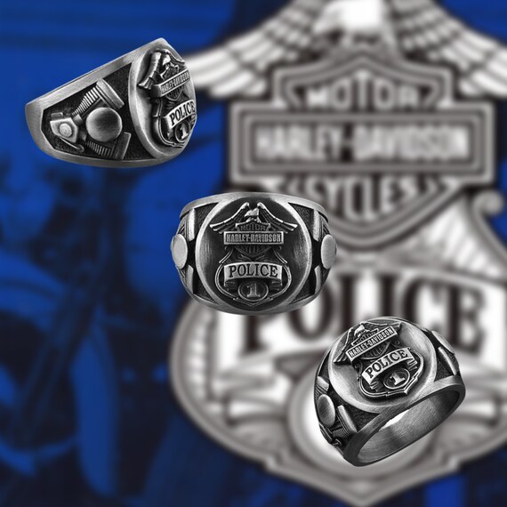 925 Sterling Silver Oxide Ring Harley Davidson, Motorcycle Signet Ring for Men, Distressed Silver Harley Ring, Police Badge Ring - Etsy 925 Sterling Silver Oxide Ring Harley Davidson, Motorcycle Signet Ring for Men, Distressed Silver Harley Ring, Police Badge Ring - Etsy