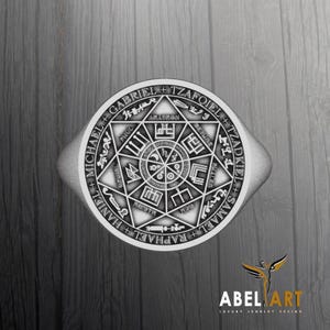 Archangel Sigil Ring • Seven Angels Seal Ring • Occult Protection Ring for Men • Talisman Signet Ring • Celestial Magic Jewelry