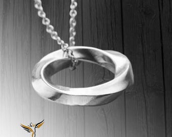 Sterling Silver Mobius Necklace: Personalized Twist Jewelry