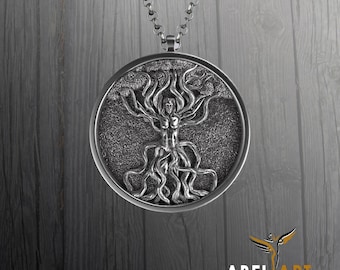 Sterling Silber Yggdrasil Baum des Lebens Halskette: Wikinger Amulett