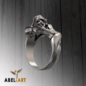 Ring girl with book,book ring,academic and education ring,reading ring,Handmade Fantasy Open Book Ring,Book lover Ring,Book Lover Gift Ideas