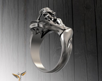Handmade Sterling Silver Book Ring: Fantasy Reader Jewelry