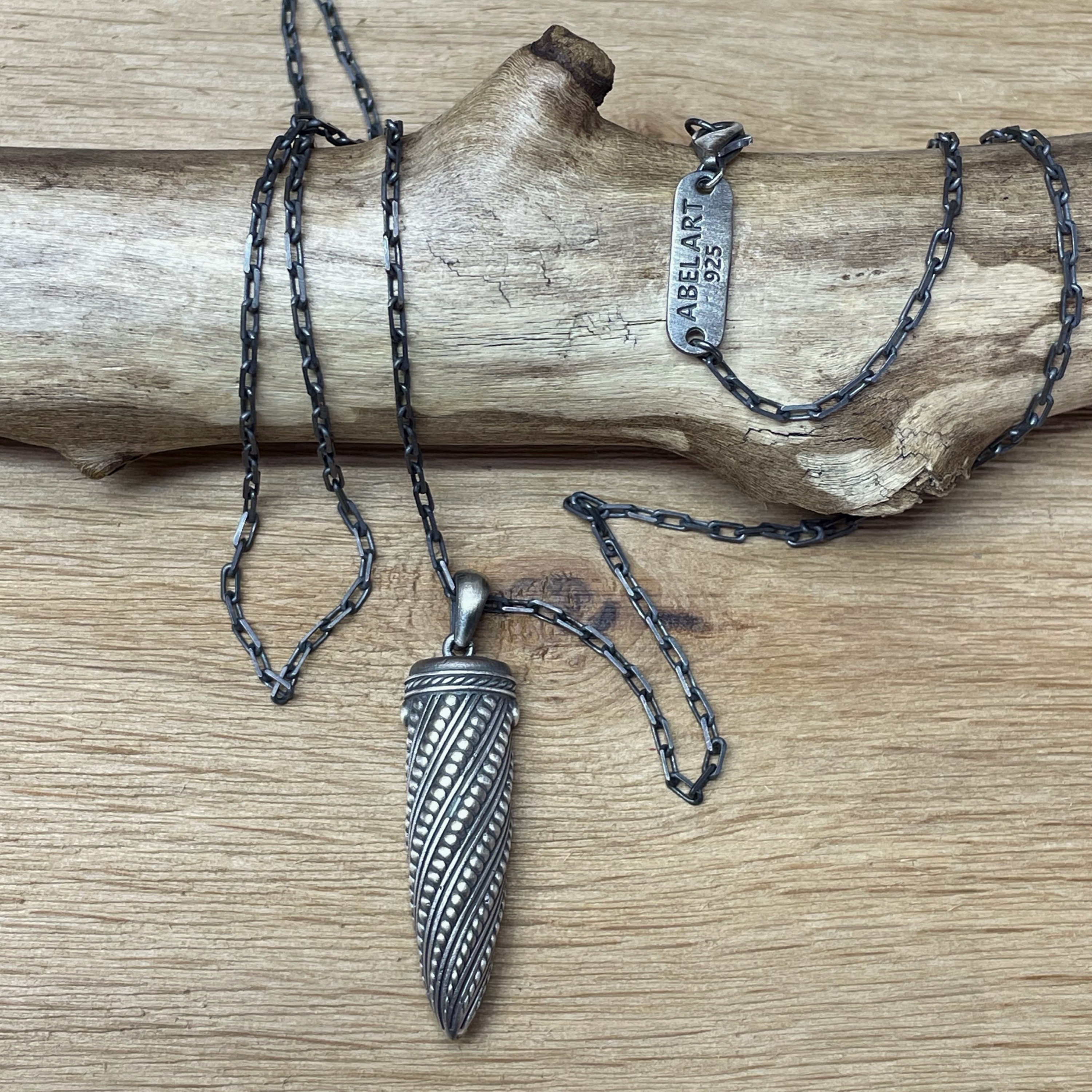 Bullet Necklace – 925 Sterling Silver Handmade Pendant for Men