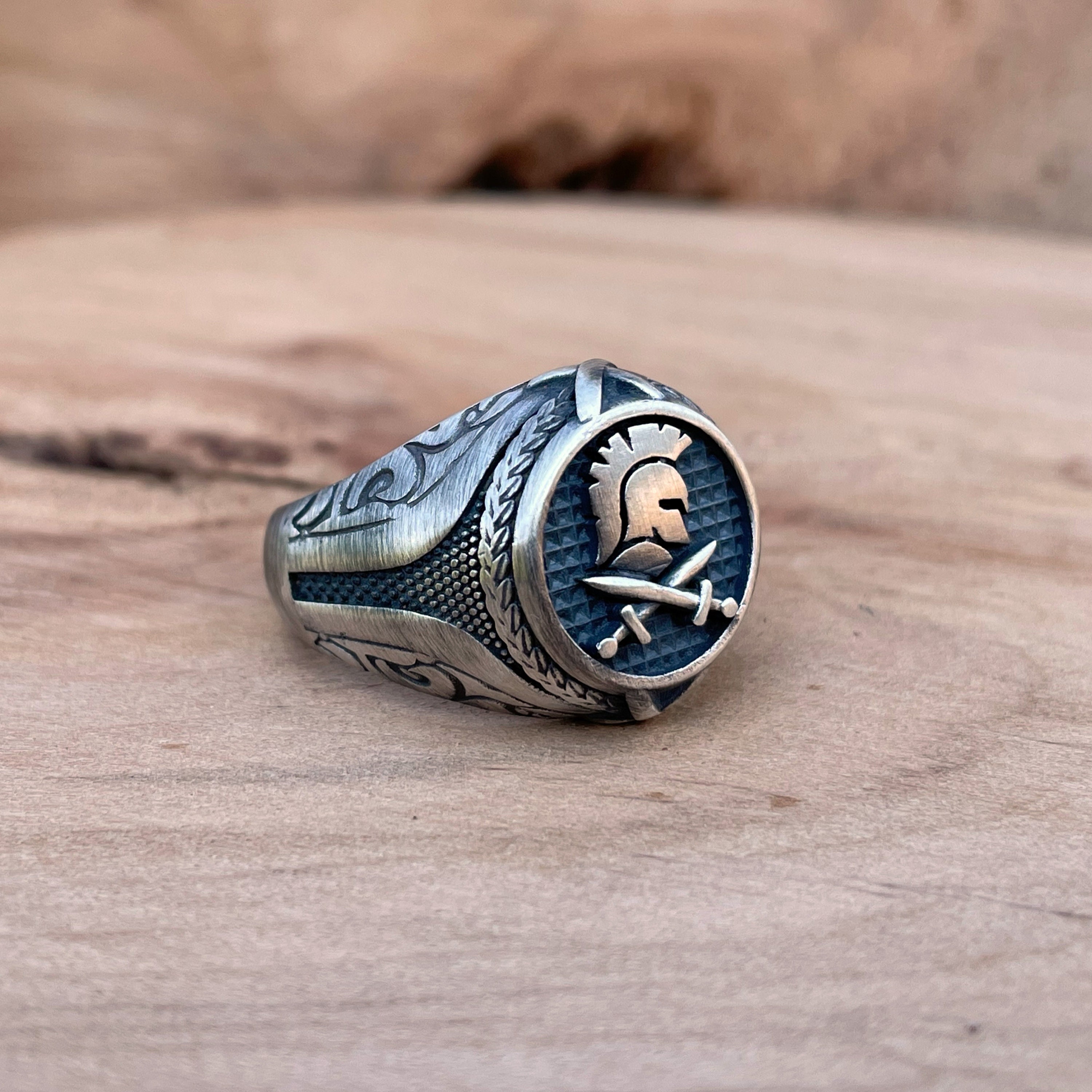 Spartan Axe 925 Sterling Silver Signet Ring for Men - Etsy Finland