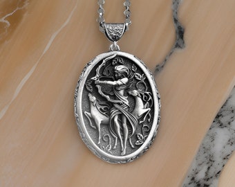Handmade Sterling Silver Artemis Necklace: Greek Goddess Diana