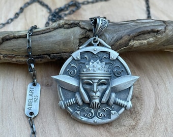 Sterling Silver Roman Gladiator Helmet Pendant - Warrior Necklace