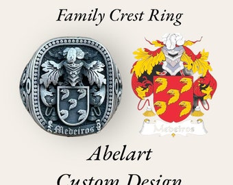 Custom Mens Signet Ring- Mens Silver Ring-Pinky Rings For Man- Unique Mens Ring- Silver Signet Rings For Man- Family Crest Ring Coat Of Arms