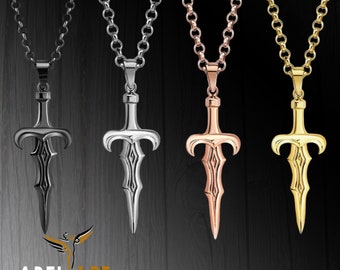 Handmade 925 Sterling Silver Sword Pendant Necklace