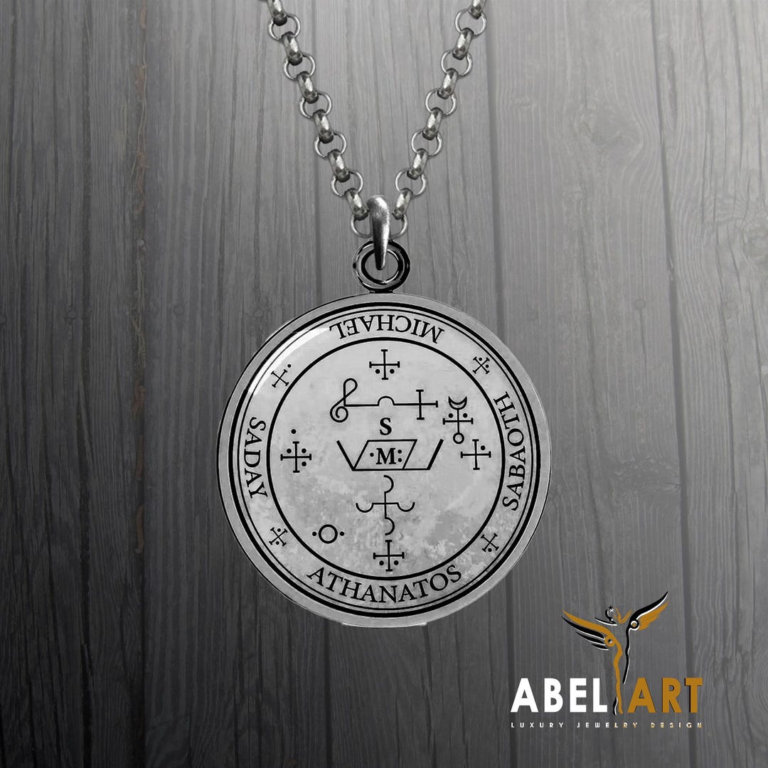 Sterling Silver Saint Michael Sigil Necklace: Double Sided