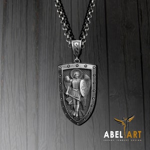 St. Michael Archangel Necklace for Men – Sterling Silver Protection Pendant, Catholic Gift, Religious Medal Jewelry