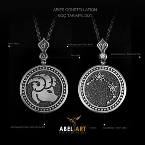 Aries Constellation 925 Sterling Silver Chain Pendant, Necklace Gifts for mom, Personalized Astrological Sign Aries Necklace Birthday Gifts