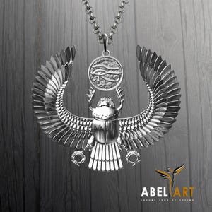Personalized Egyptian Scarab Necklace, Silver Scarab Necklace, Egyptian Symbol Pendant, Silver Egyptian Charm, Lovers Gift Necklace