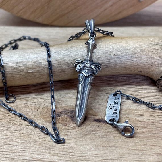 Gladiator Sword Necklace – 925 Sterling Silver Roman Sword Pendant
