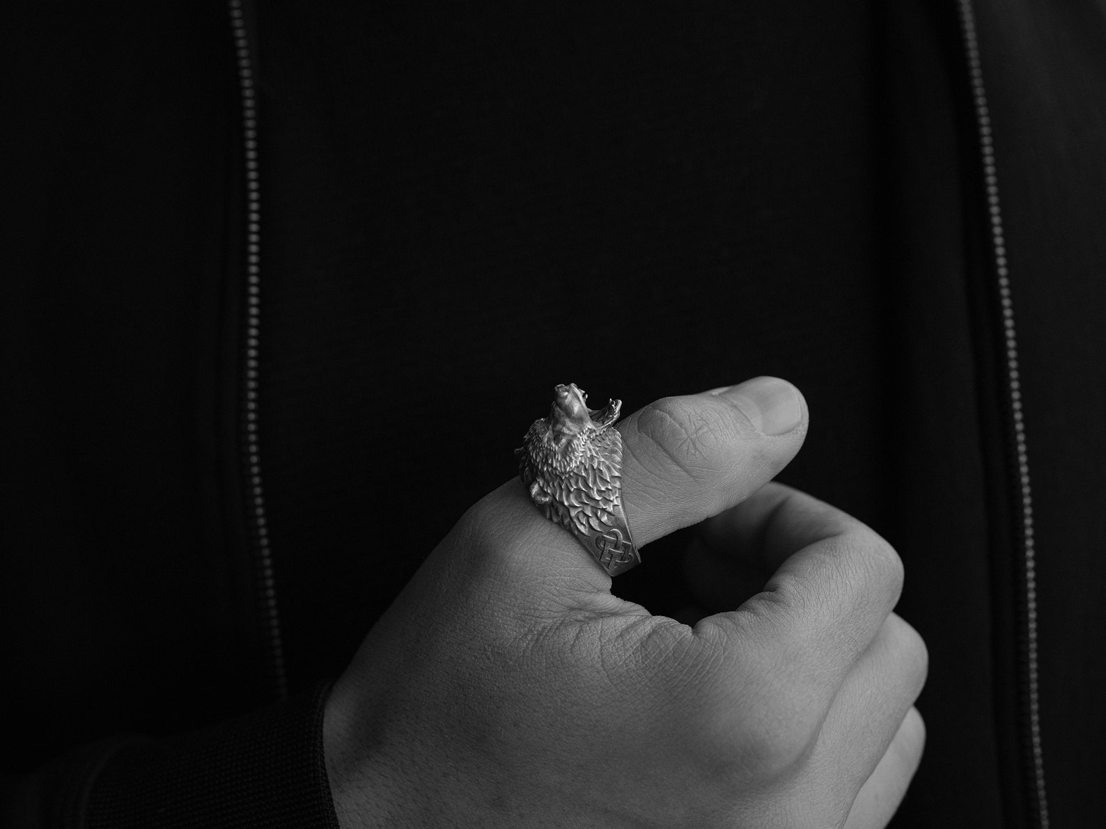 Handmade Sterling Silver Bear Biker Ring - Animal Statement Ring - Etsy