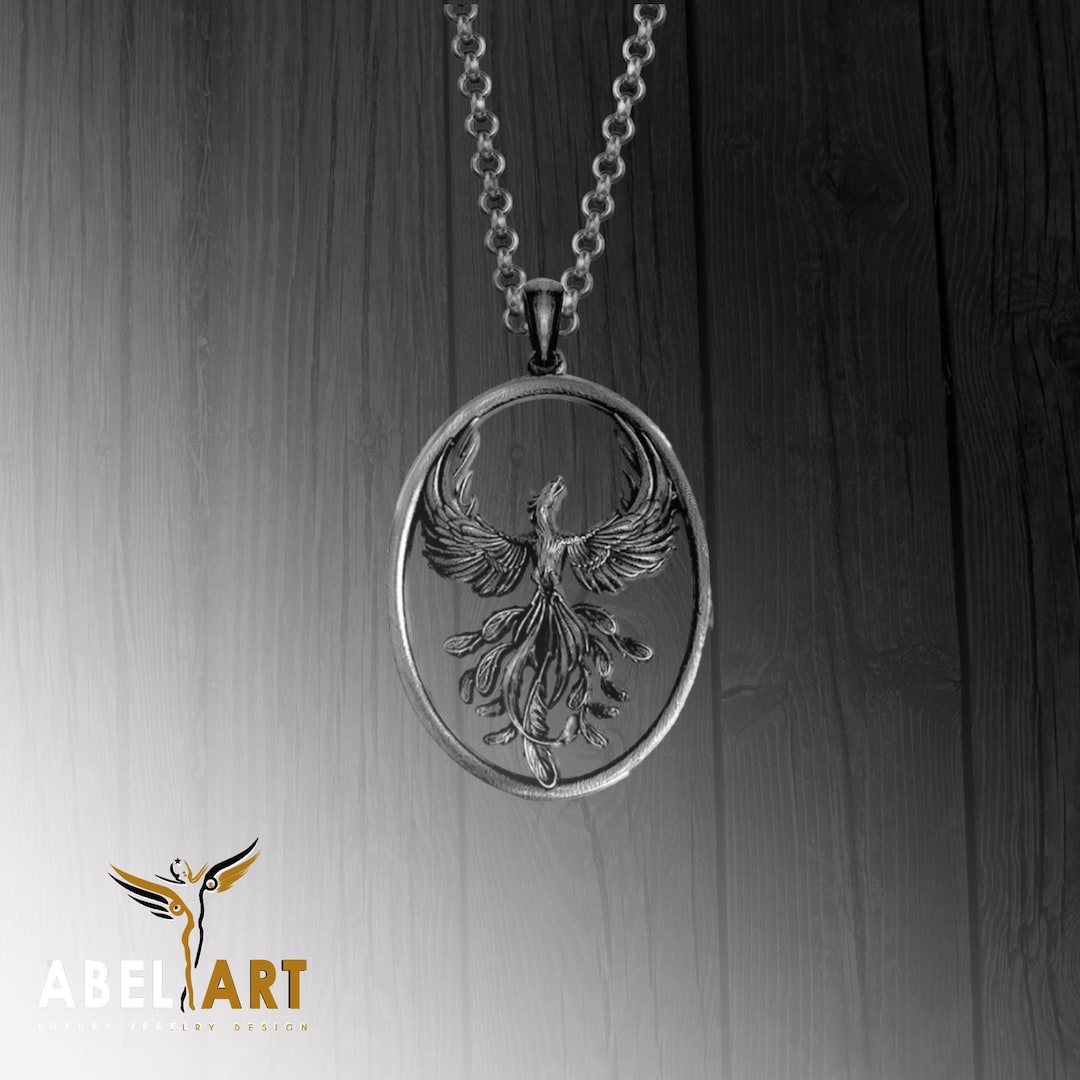 Sterling Silver Winged Phoenix Necklace: Handmade Viking Talisman - Etsy